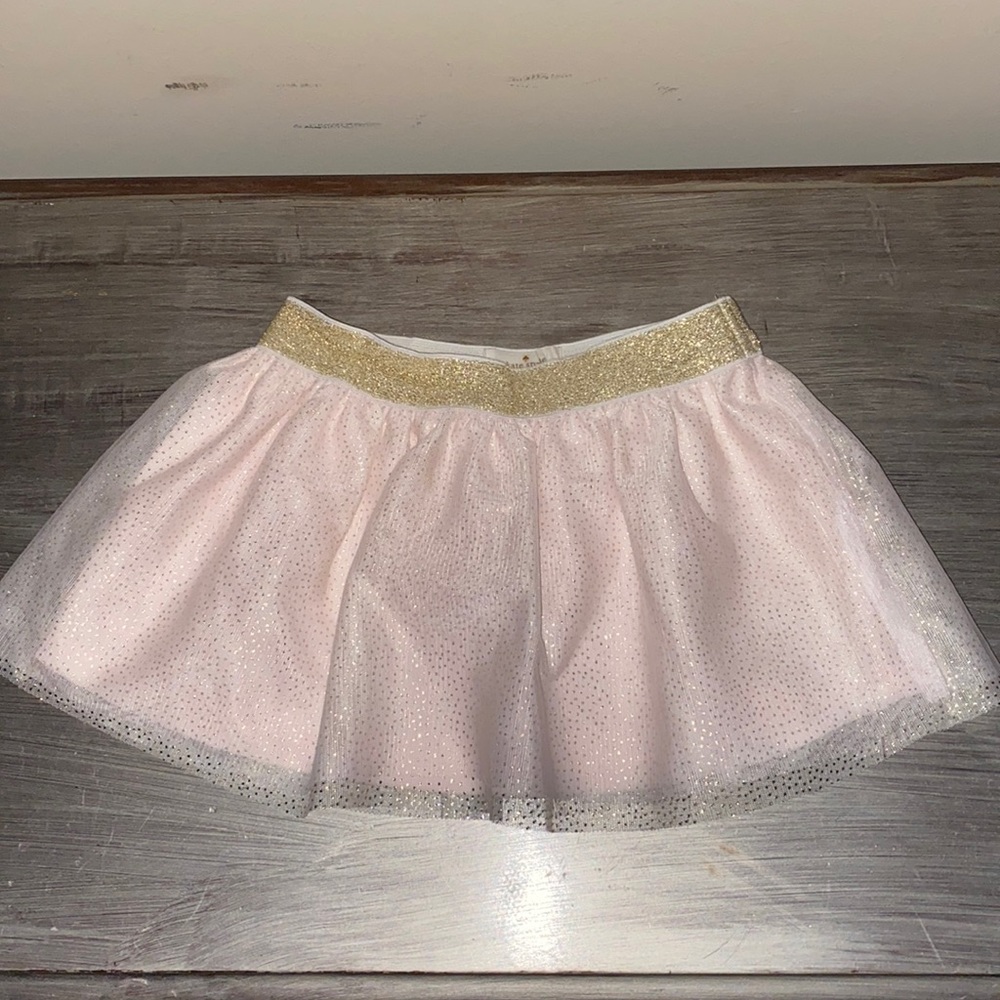 Kate Spade Pink and Gold Tiered Tulle Skirt Size 24 Months